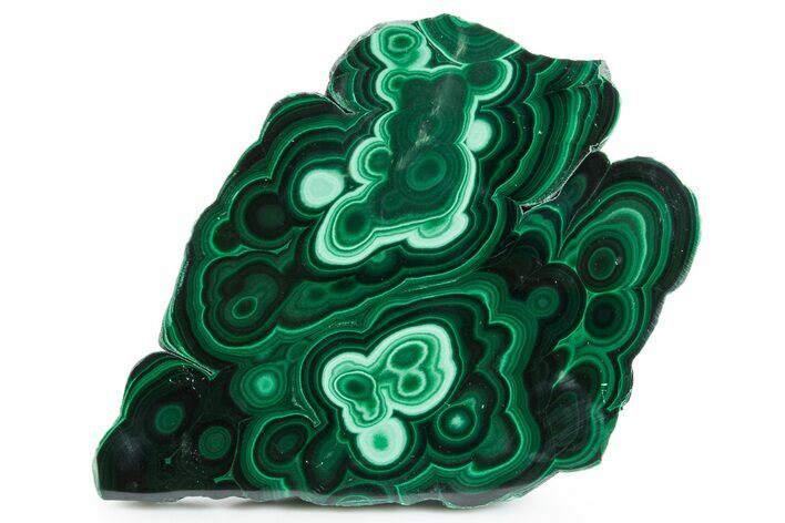 Flowery Polished Malachite Slab - DR Congo #360768